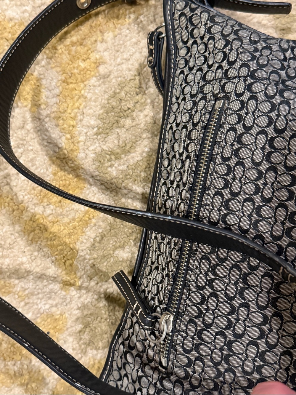 Y2K Coach Black Gray Signature C Jacquard Soho Hobo Shoulder Bag F10945 - Picture 16 of 16